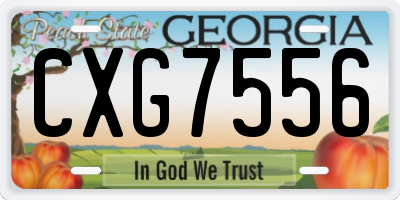 GA license plate CXG7556