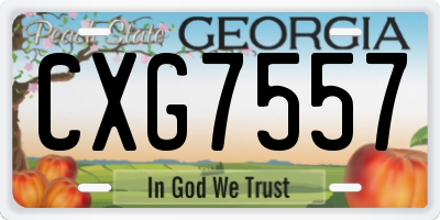 GA license plate CXG7557