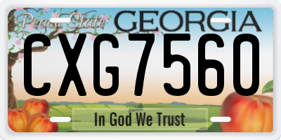 GA license plate CXG7560