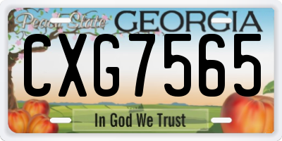 GA license plate CXG7565