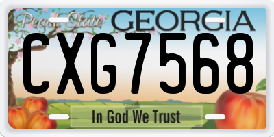 GA license plate CXG7568
