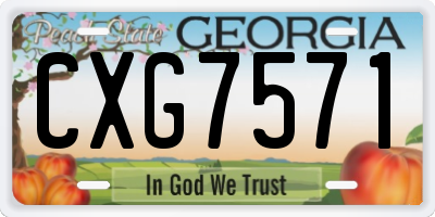 GA license plate CXG7571