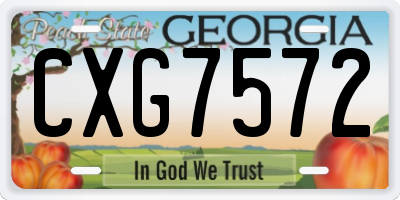 GA license plate CXG7572