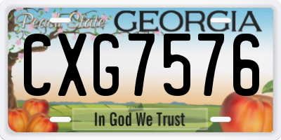 GA license plate CXG7576