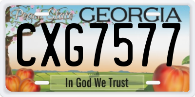 GA license plate CXG7577