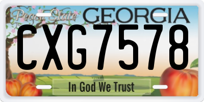 GA license plate CXG7578