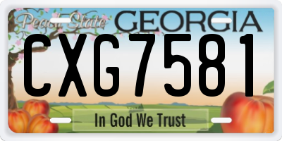GA license plate CXG7581