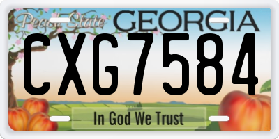 GA license plate CXG7584