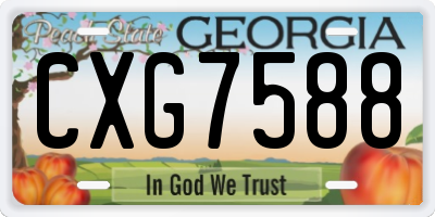 GA license plate CXG7588