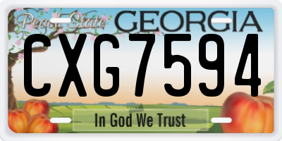 GA license plate CXG7594