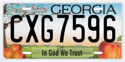 GA license plate CXG7596