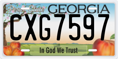 GA license plate CXG7597