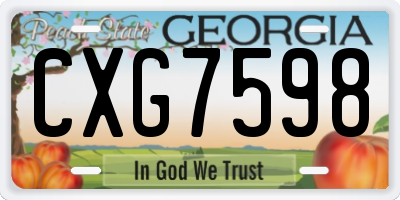 GA license plate CXG7598