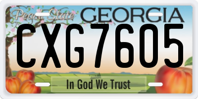 GA license plate CXG7605