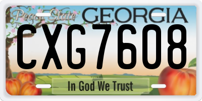 GA license plate CXG7608