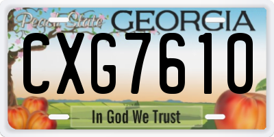 GA license plate CXG7610