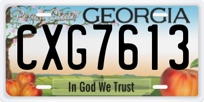 GA license plate CXG7613