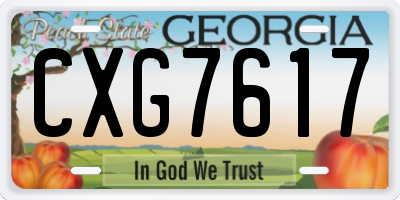 GA license plate CXG7617