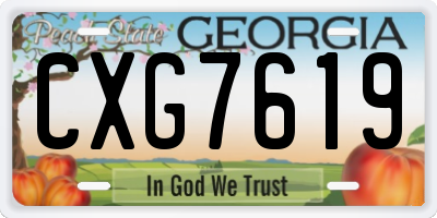 GA license plate CXG7619
