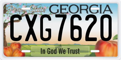 GA license plate CXG7620