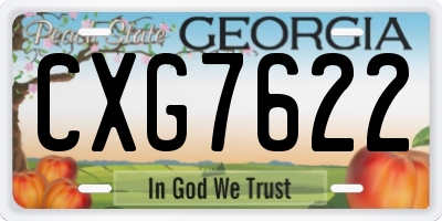 GA license plate CXG7622
