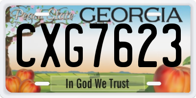 GA license plate CXG7623