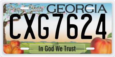 GA license plate CXG7624