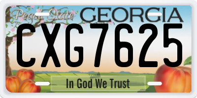 GA license plate CXG7625