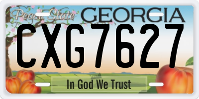 GA license plate CXG7627