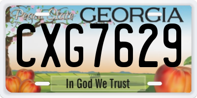 GA license plate CXG7629
