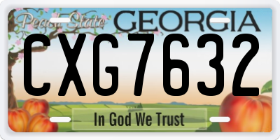 GA license plate CXG7632