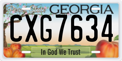 GA license plate CXG7634