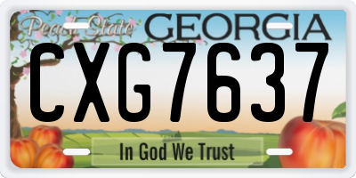 GA license plate CXG7637