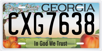 GA license plate CXG7638