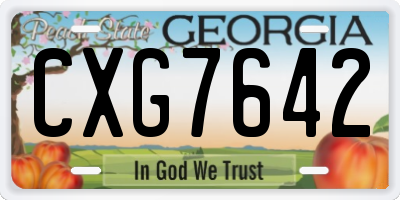 GA license plate CXG7642