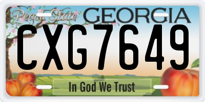 GA license plate CXG7649
