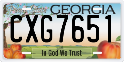 GA license plate CXG7651