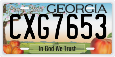 GA license plate CXG7653