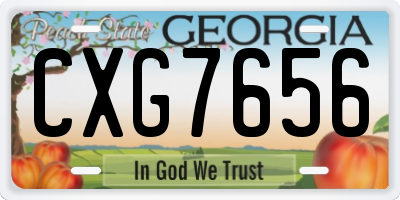 GA license plate CXG7656