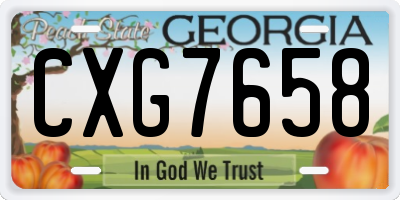 GA license plate CXG7658