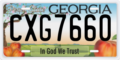 GA license plate CXG7660