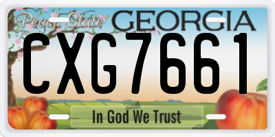 GA license plate CXG7661