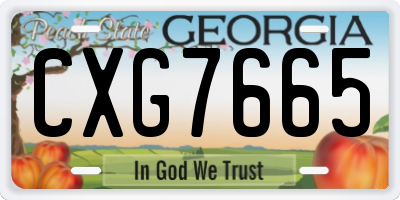 GA license plate CXG7665
