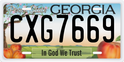 GA license plate CXG7669