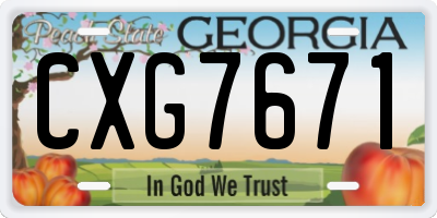 GA license plate CXG7671