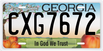 GA license plate CXG7672