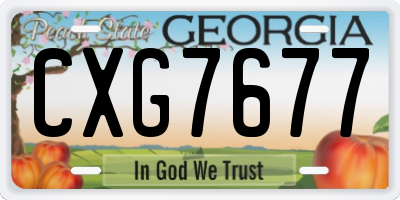 GA license plate CXG7677