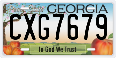 GA license plate CXG7679