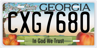 GA license plate CXG7680