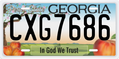 GA license plate CXG7686